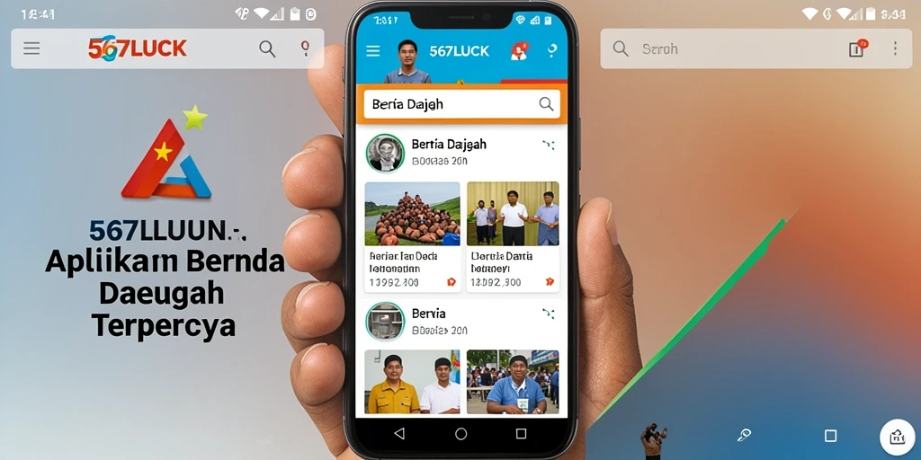Antarmuka aplikasi 567LUCK yang menampilkan berbagai berita daerah.