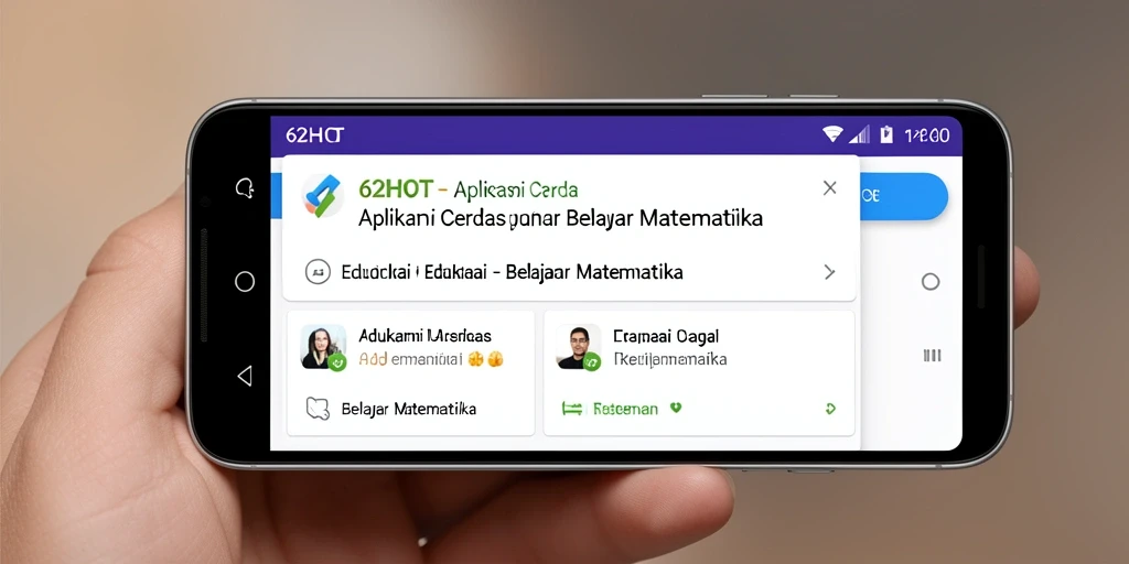 Antarmuka pengguna 62HOT yang interaktif untuk belajar matematika.