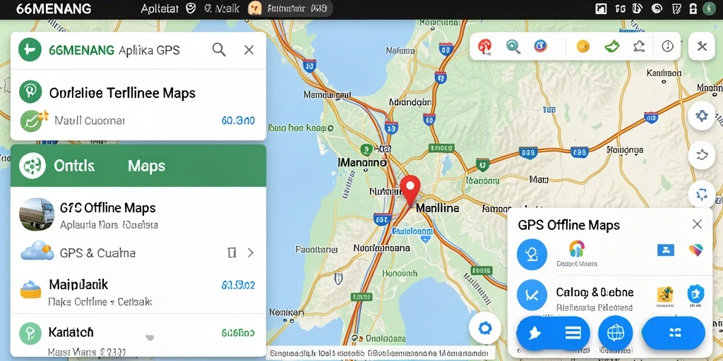Tampilan antarmuka aplikasi 66MENANG dengan fitur GPS Offline yang responsif.