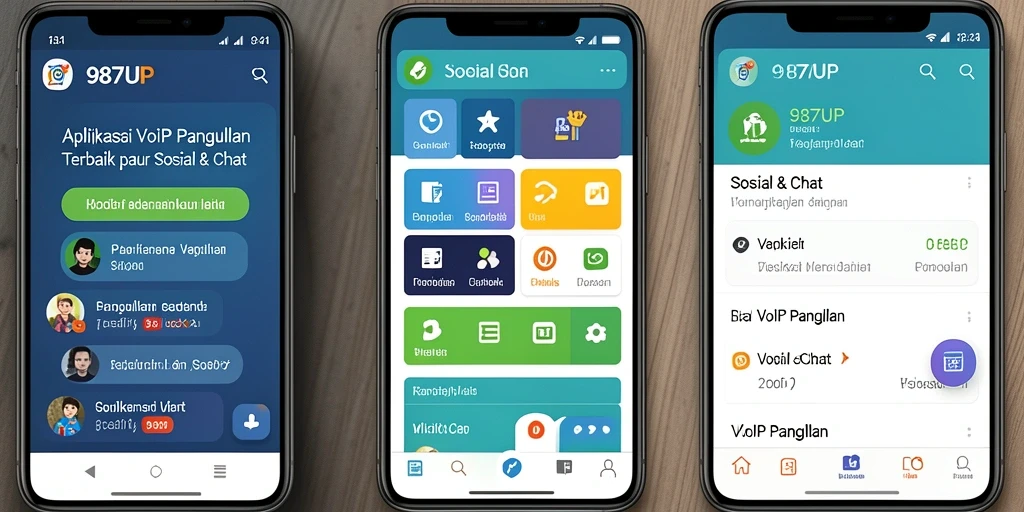 Antarmuka pengguna 987UP untuk VoIP Panggilan yang sederhana dan intuitif.