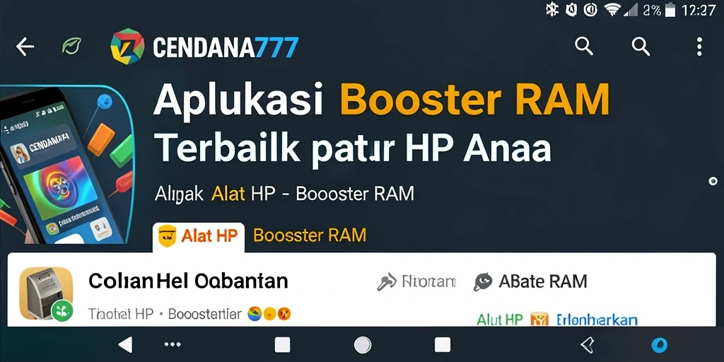 Antarmuka CENDANA777 yang sederhana dan intuitif untuk Booster RAM.