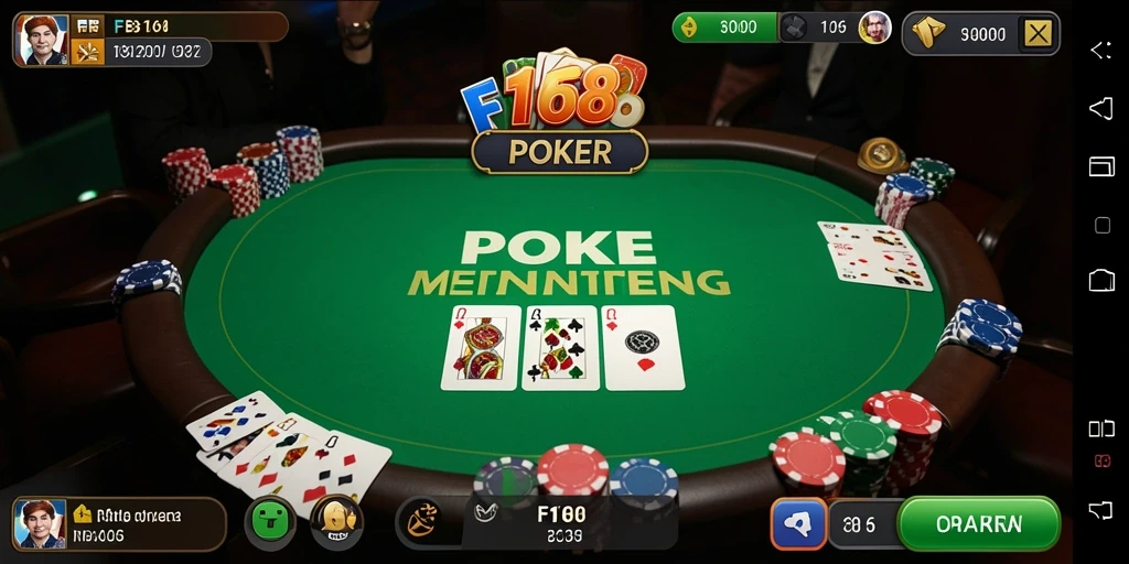 Antarmuka FB168 yang menarik dan fungsional untuk permainan Poker.