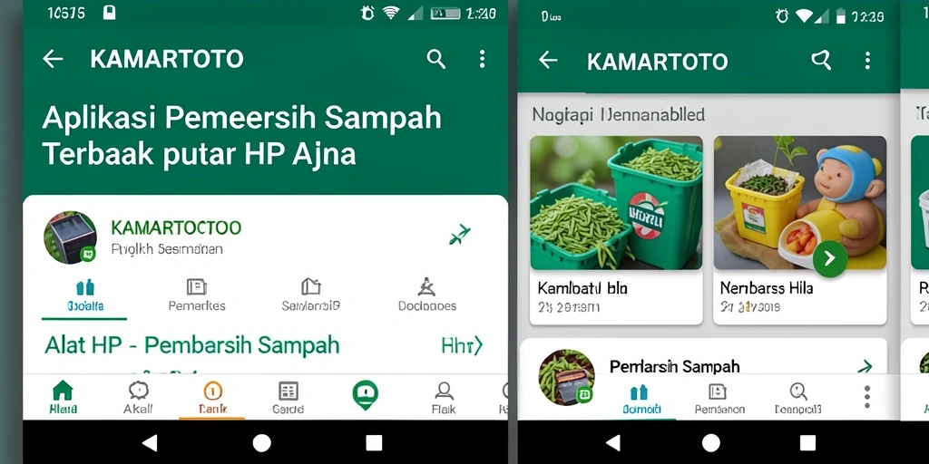 Antarmuka KAMARTOTO untuk pembersihan sampah yang intuitif dan mudah digunakan.