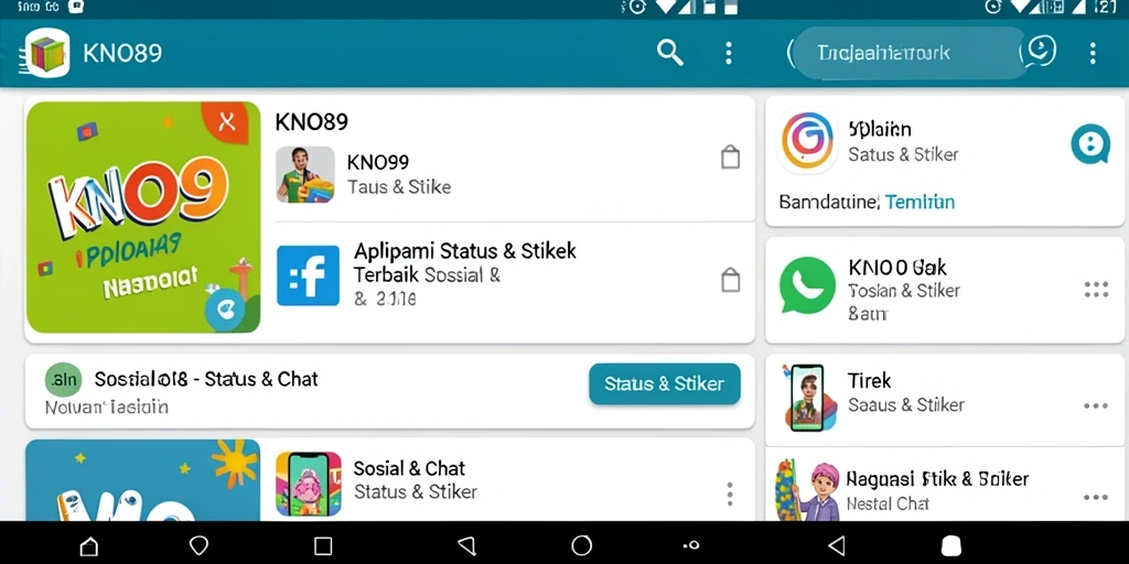 Antarmuka KNO89 dengan koleksi stiker menarik dan mudah digunakan.
