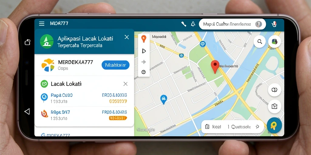Antarmuka sederhana dan intuitif aplikasi Lacak Lokasi MERDEKA777.