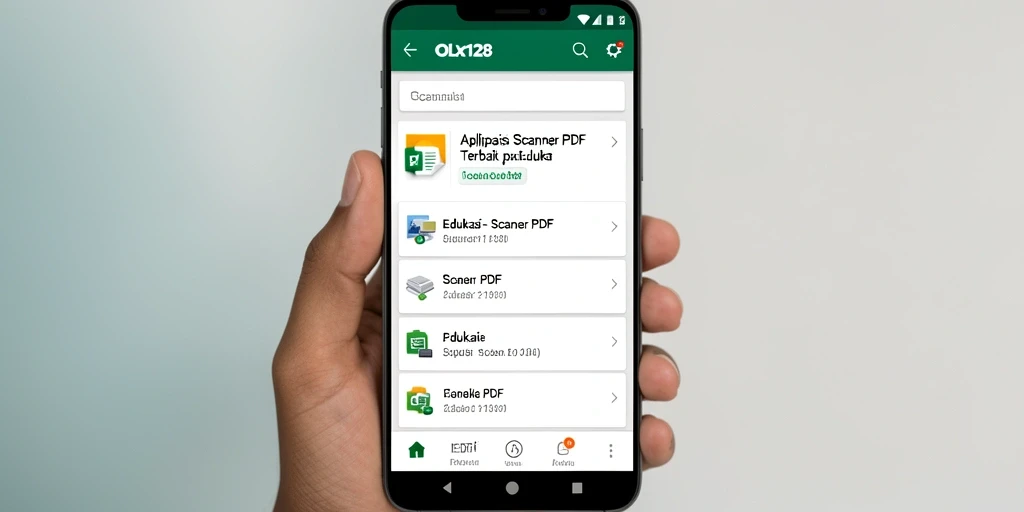 Antarmuka pengguna OLX128 yang intuitif dengan fungsi Scanner PDF yang jelas.