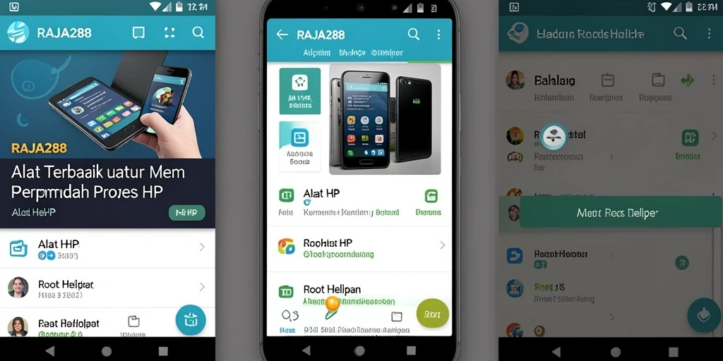 Antarmuka aplikasi RAJA288 yang sederhana dan efektif untuk rooting.