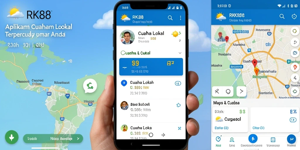 Antarmuka RK88 yang menampilkan informasi cuaca lokal yang akurat.