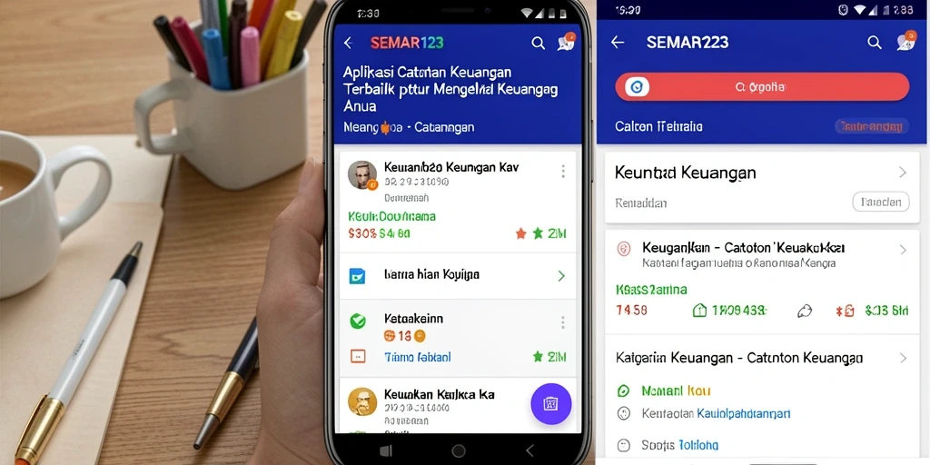 Tampilan antarmuka SEMAR123 dengan fitur Catatan Keuangan yang jelas.