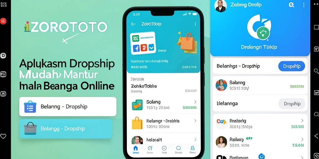 Tampilan antarmuka ZOROTOTO yang memudahkan pengguna dropship.